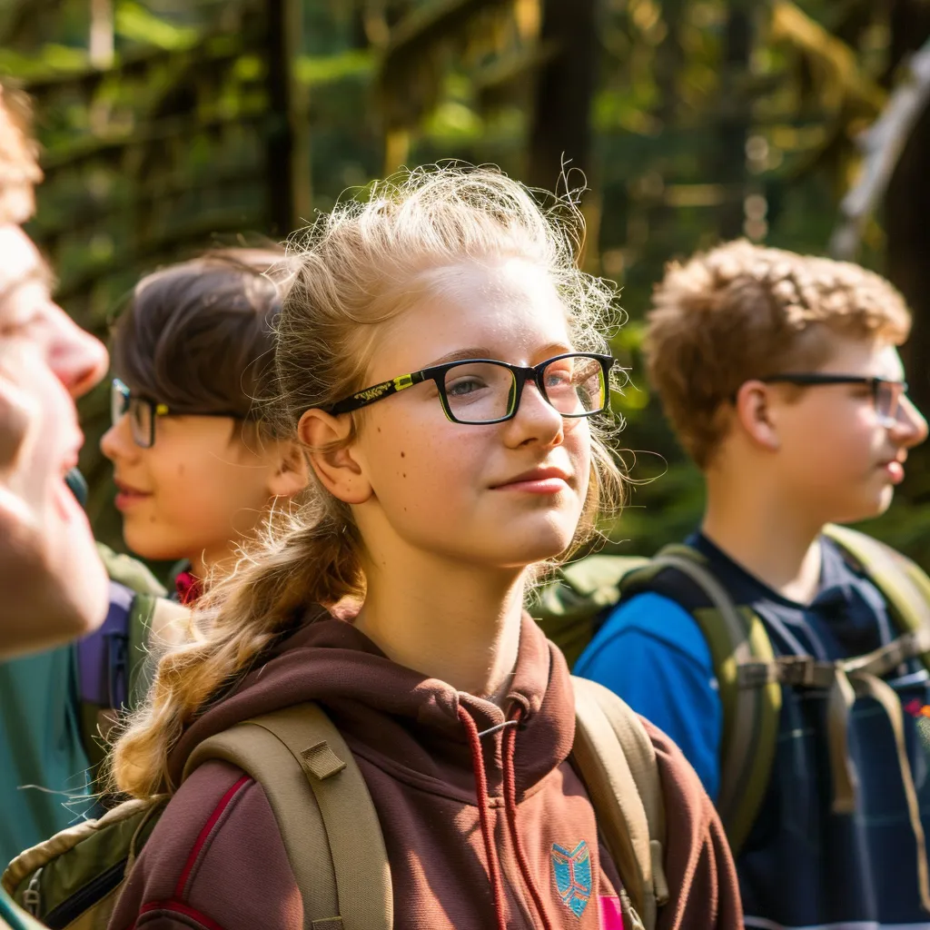 a girl scout on a hike